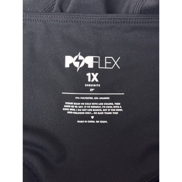 Popflex Leggings 1X Womens Exquisite 27" Black High Rise Pocketed - Picture 6 of 6